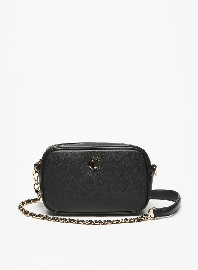Le Confort Le Confort Solid Crossbody Bag with Detachable Strap and Zip Closure