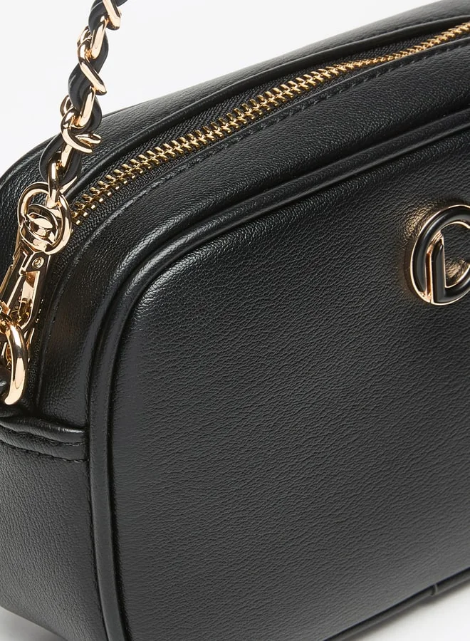 Le Confort Le Confort Solid Crossbody Bag with Detachable Strap and Zip Closure