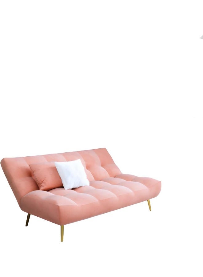 Comfynest Scandinavian Tufted Back Couch Armless Sofa Bed With Brass Legs 180 X 95 X 85 Cm Green