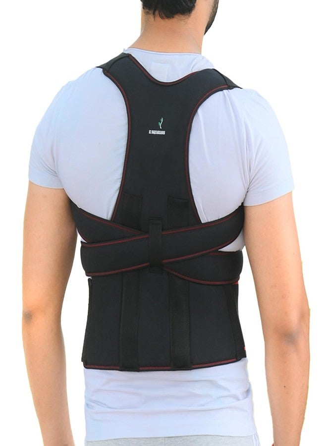 K SQUARIANS Clavicle Support Brace for Neck, Shoulder & Upper Back Pain Relief | Adjustable Posture Corrector | Relieves Fatigue, Corrects Posture & Enhances Stability | Breathable & Comfortable Fit For Everyday Posture | Men & Women | Large - Image 1