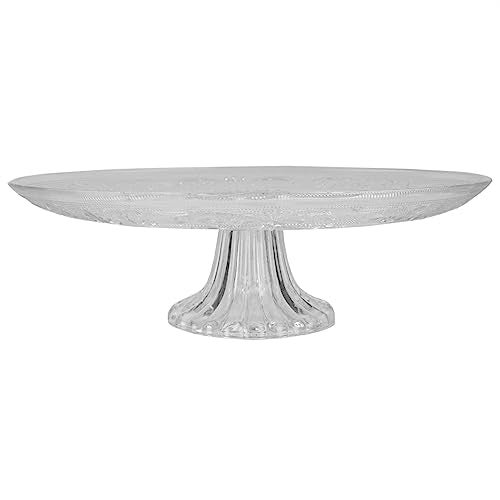 Incrizma Crystal Cake Plate with Stand, Round Pedestal/Footed Service Glass Cake Stand Glass Fruit Plate, Clear Cake Stand, Display Desserts Holder for Wedding Cakes Serving Platters (11 Inches) - Image 4