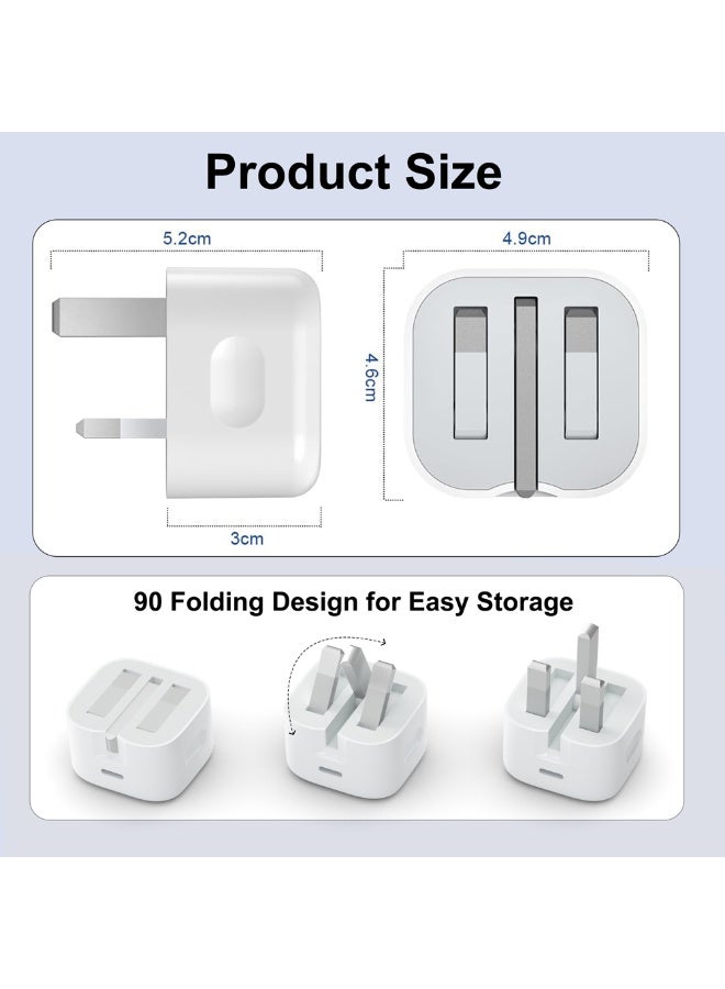 Fast Charger 20watts Type C with braided cable for iPhone 17, iPhone 16 & iPhone 15 Pro and Compatible for Samsung S24 and all USB C mobiles / Tabs - Image 3