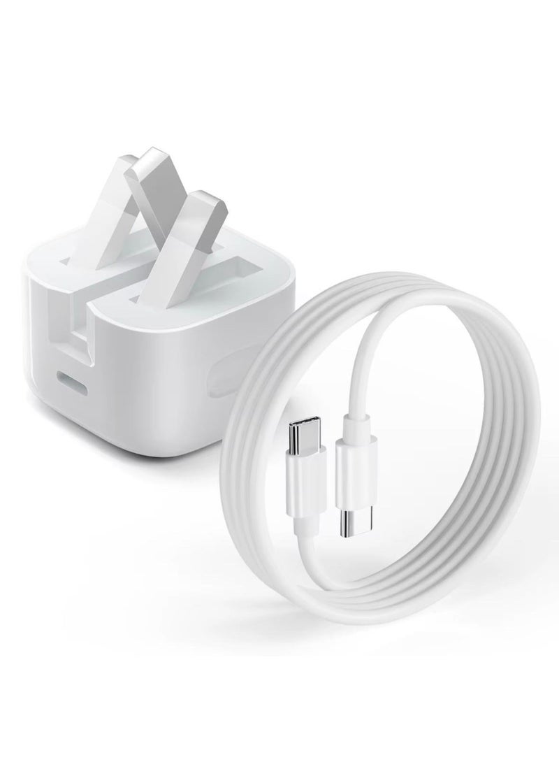 Fast Charger 20watts Type C with braided cable for iPhone 17, iPhone 16 & iPhone 15 Pro and Compatible for Samsung S24 and all USB C mobiles / Tabs - Image 2