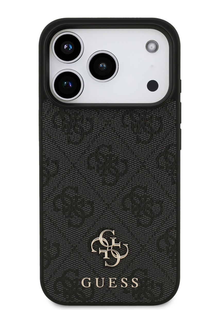 GUESS iPhone 17 Pro MAx MagSafe Case 4G PU Leather With Small 4G & Classic Metal Logo / Magsafe Compatible / Ultra Slim / lightweight design / Easy Installation - Black - Image 1