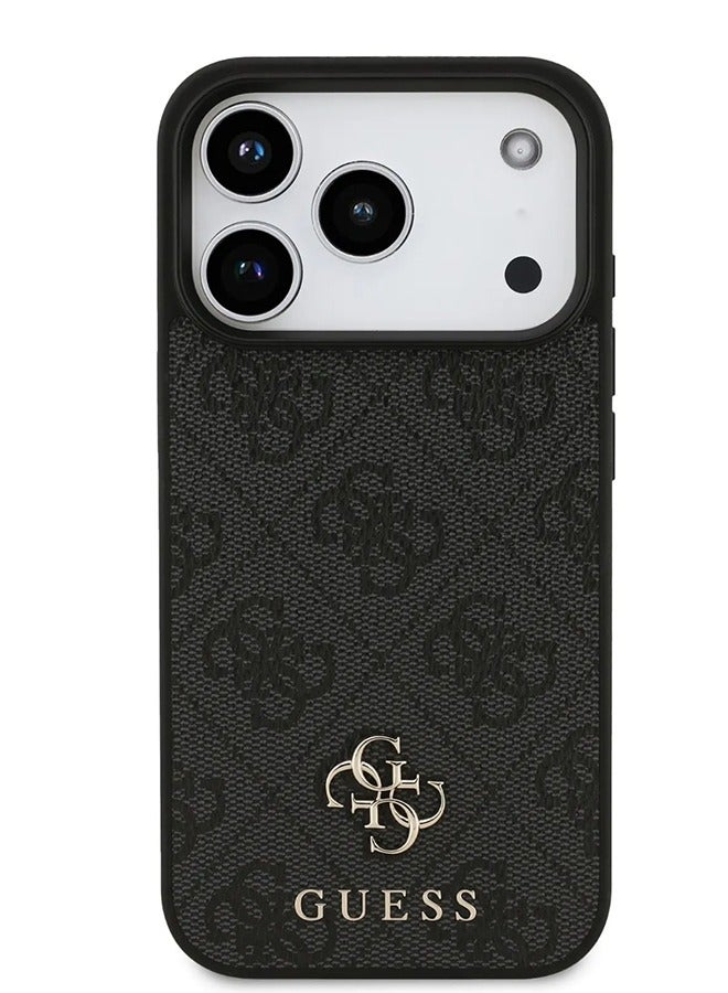 GUESS iPhone 17 Pro Max MagSafe Case 4G PU Leather With Small 4G & Classic Metal Logo / Magsafe Compatible / Ultra Slim / lightweight design / Easy Installation - Black - Image 1