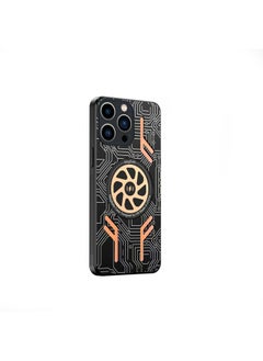 For Iphone 15 Mobile Phone Case 14promax Protective Case Aluminum Alloy Graphene Copper Heat Dissipation All-inclusive Anti-drop Case-Color:Cool Version Of The Laser Pattern (support Unlimited Charging)-Applicable Model:For Iphone16 Pro