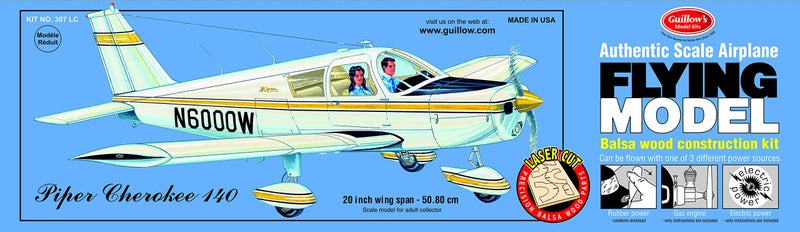 Guillows Guillow's Piper Cherokee 140 Laser Cut Model Kit - Image 5