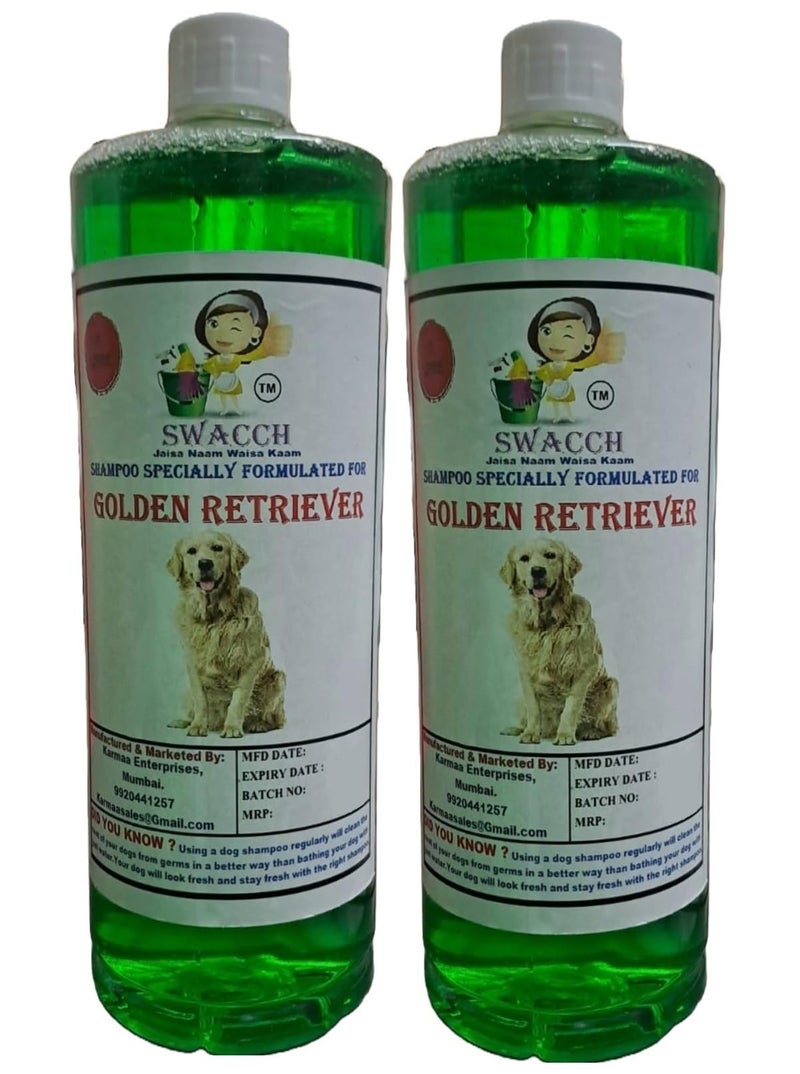 SWACCH Shampoo Specially FORMULATED for Golden Retriever (1 Litre) (Pack of 2) NEEM ALOVERA - Image 1