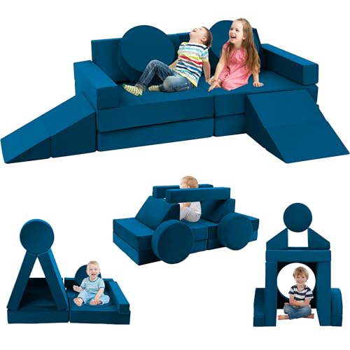 Edbuosy Toddler Couch Kids Sofa Modular 18pcs Children Couches Building Fort Convertible Foam Playing Cushion Creative Playroom Floor Furniture for Baby 13 to Teen Sofa and Play Set - Image 1