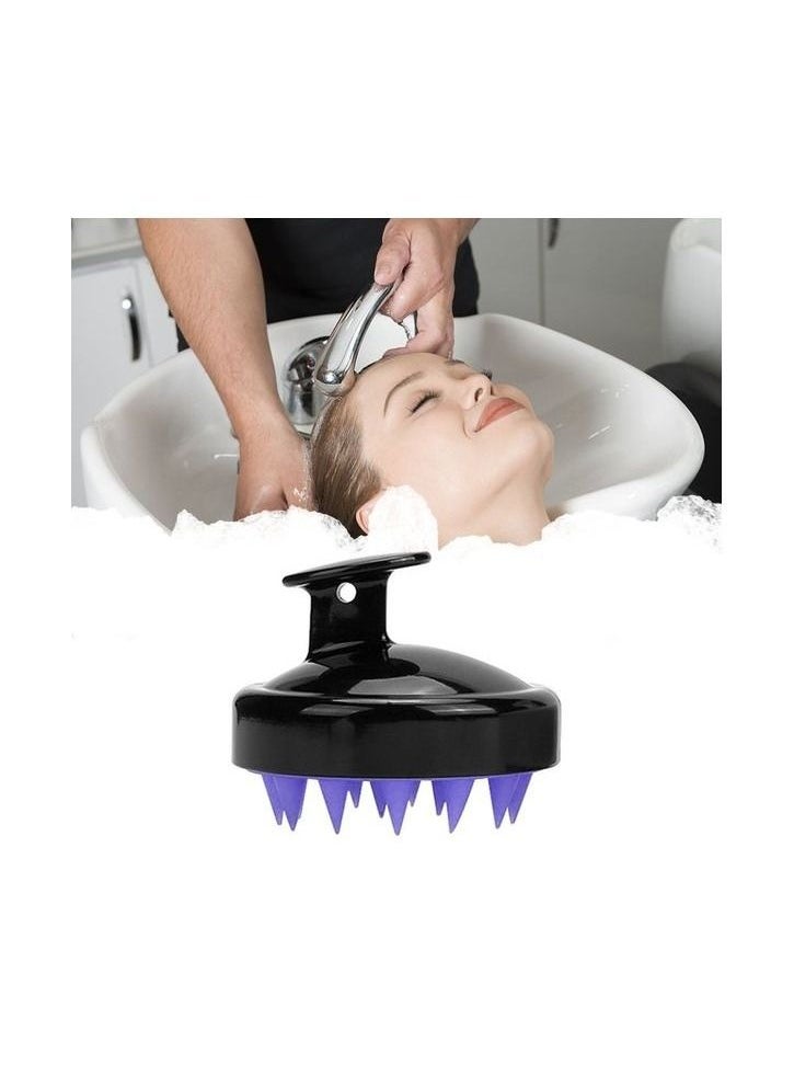 Generic Silicone Shampoo Brush Black/Purple  - Image 2
