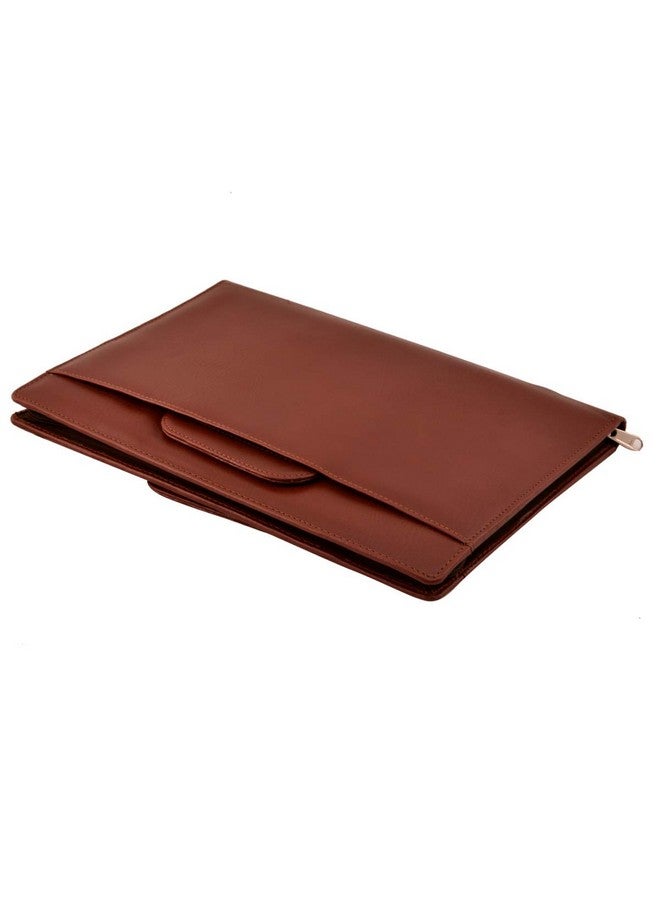 AmazingHind AmazingHind Leatherette Material Professional File Folders for Certificates, Documents Holder with Adjustable Handles and 2 Rings and 30 Leafs. Size: FS | Color:Brown  - Image 5