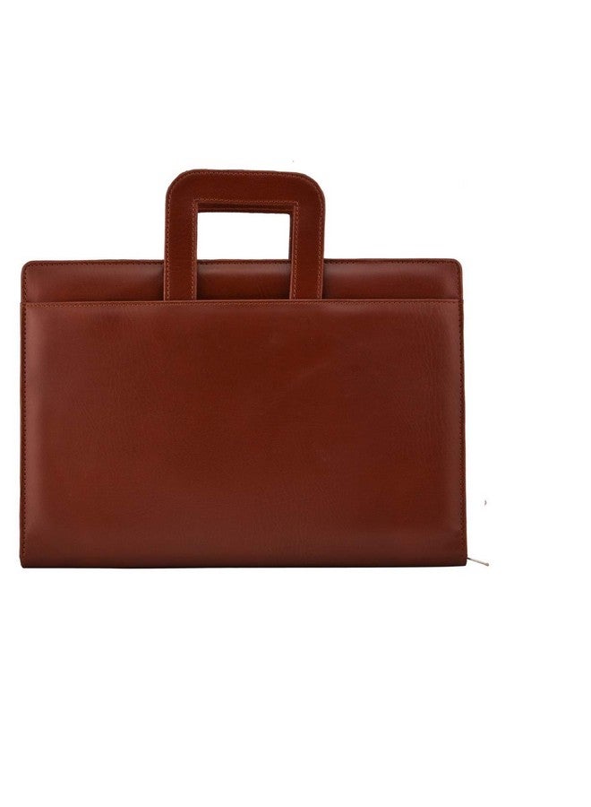 AmazingHind AmazingHind Leatherette Material Professional File Folders for Certificates, Documents Holder with Adjustable Handles and 2 Rings and 30 Leafs. Size: FS | Color:Brown  - Image 1
