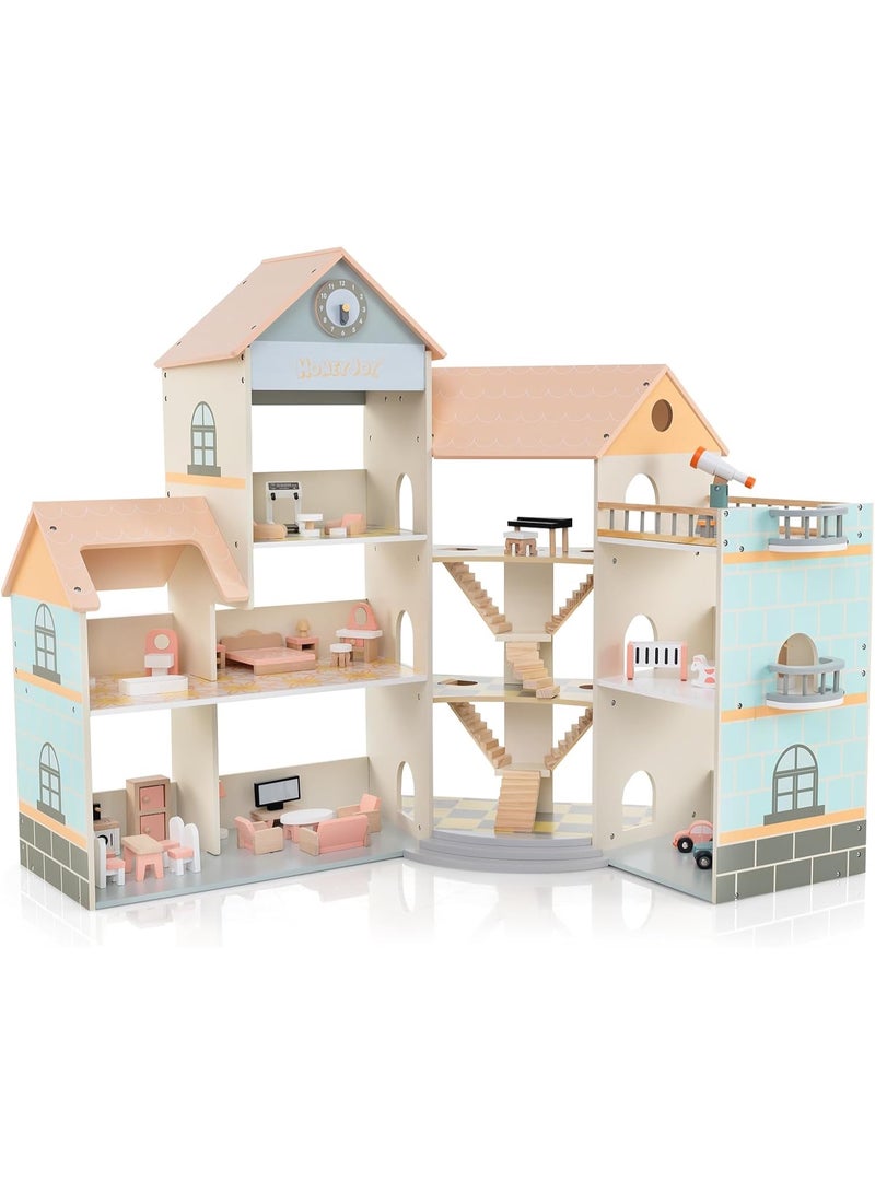 Factory Price Factory Price Grace Wooden Realistic Play House - 3 Feet Big Doll House with 42 Accessories and Minatures Furnitures  - Image 1