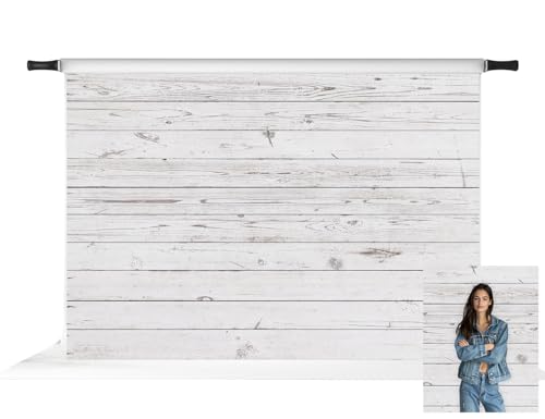 Kate 7x5ft White Wood Shiplap Backdrop Retro Wooden Wall Newborn Portrait Background Photo Fabric Studio Props - Image 1