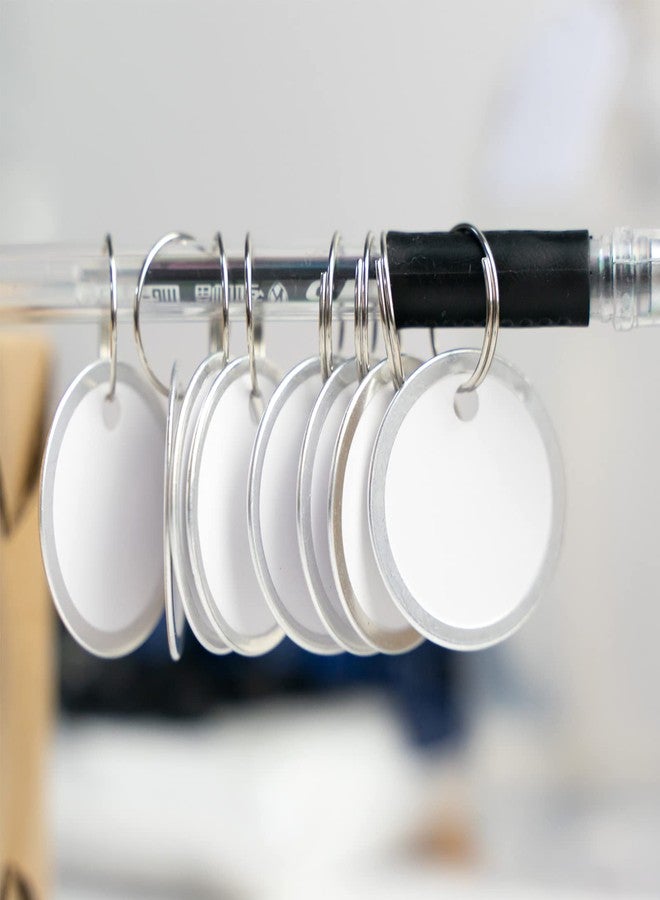 KAKAMINA 180 Pieces Metal Rim Tags Key Tags Round Paper Tags with Metal Rings for Car Keys and Door Keys,White - Image 4