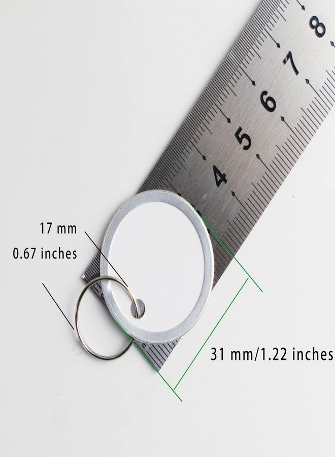 KAKAMINA 180 Pieces Metal Rim Tags Key Tags Round Paper Tags with Metal Rings for Car Keys and Door Keys,White - Image 2