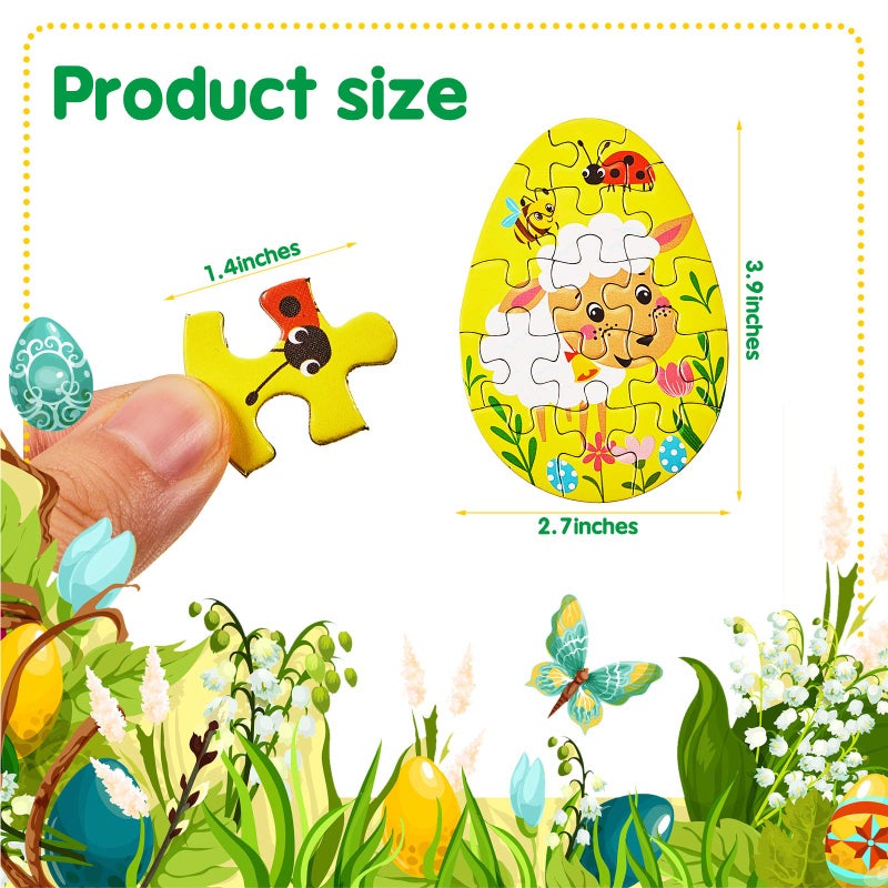 Skylety 20 Pieces Mini Easter Puzzles Easter Egg Fillers Bunny Chicks Hatching Printed Mini Puzzles Classroom Prize Resurrection Party Favors, 5 Styles - Image 2