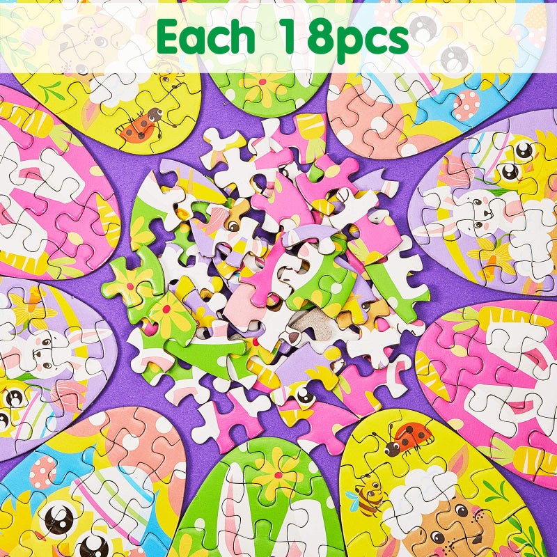 Skylety 20 Pieces Mini Easter Puzzles Easter Egg Fillers Bunny Chicks Hatching Printed Mini Puzzles Classroom Prize Resurrection Party Favors, 5 Styles - Image 3