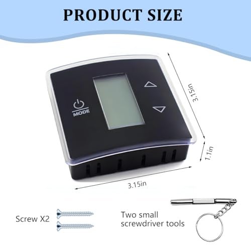 Sandfren 3316250712 RV Single Zone Wall Thermostat Manual Regulator RV Analog Thermostat Replacement with Backlight LCD Display Micro Precise Temperature Control for Camper Conditioners Black - Image 3