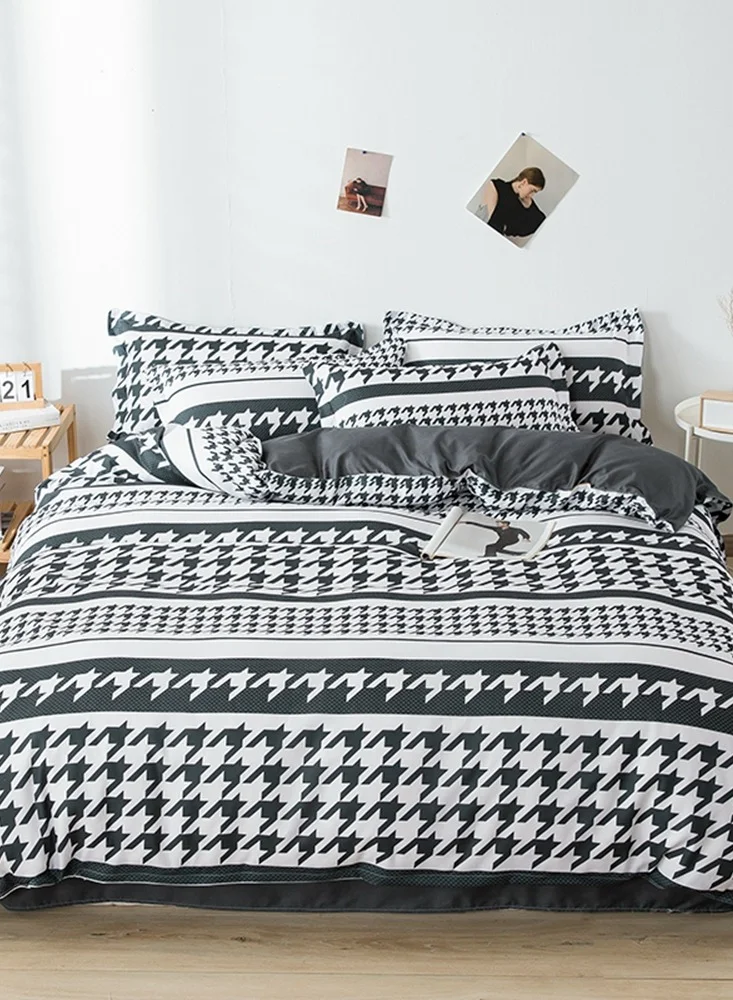 EHOME Four-piece Bedding Set Microfiber Soft Quilt Set With 1 Quilt Cover 1 Flat Sheet And 2 Pillowcases 2.2m Bed（220*240cm）