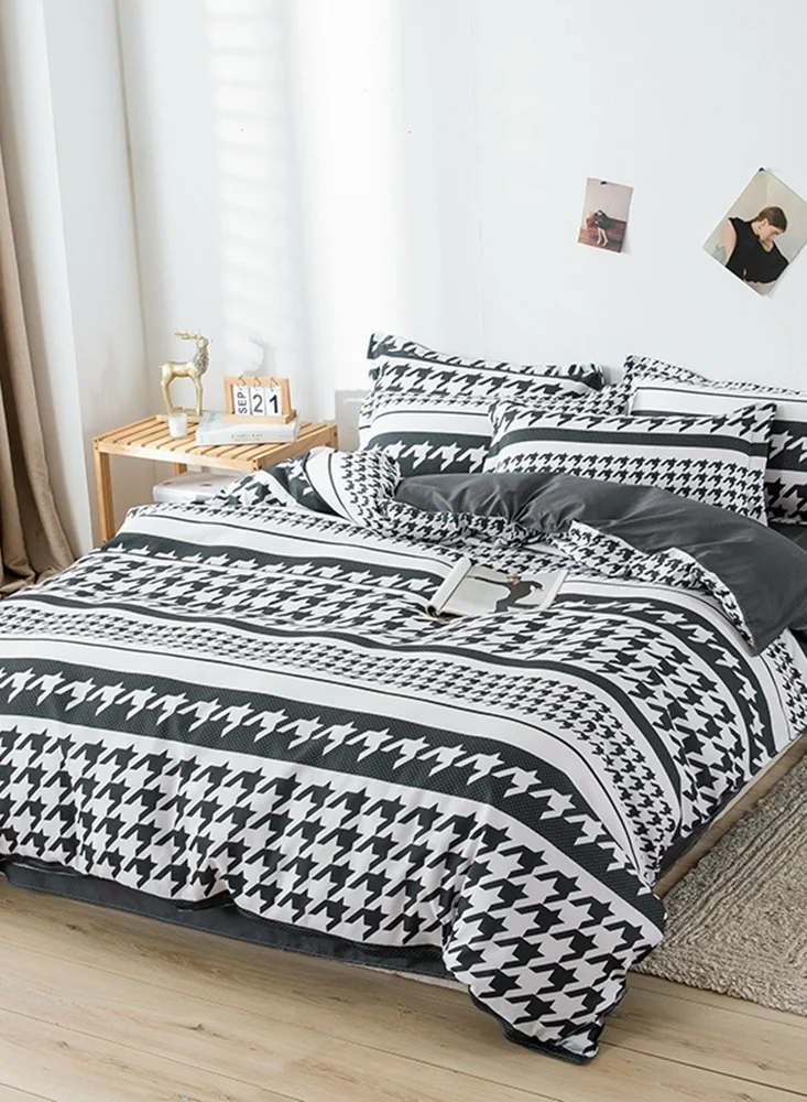 EHOME Four-piece Bedding Set Microfiber Soft Quilt Set With 1 Quilt Cover 1 Flat Sheet And 2 Pillowcases 2.2m Bed（220*240cm）