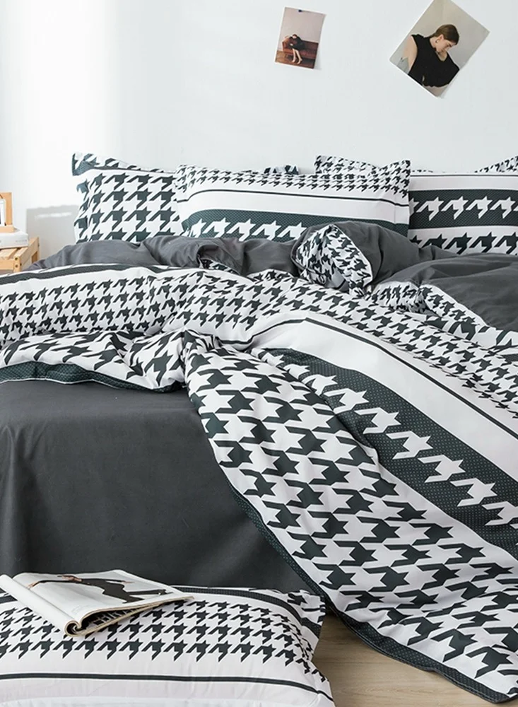 EHOME Four-piece Bedding Set Microfiber Soft Quilt Set With 1 Quilt Cover 1 Flat Sheet And 2 Pillowcases 2.2m Bed（220*240cm）