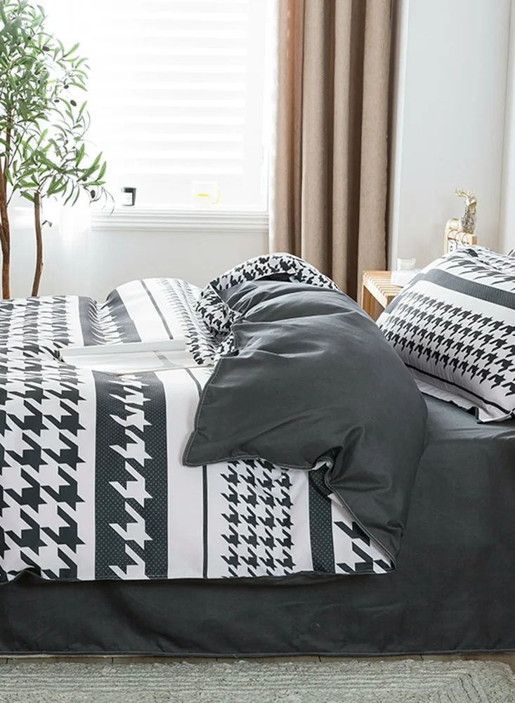 EHOME Four-piece Bedding Set Microfiber Soft Quilt Set With 1 Quilt Cover 1 Flat Sheet And 2 Pillowcases 2.2m Bed（220*240cm）
