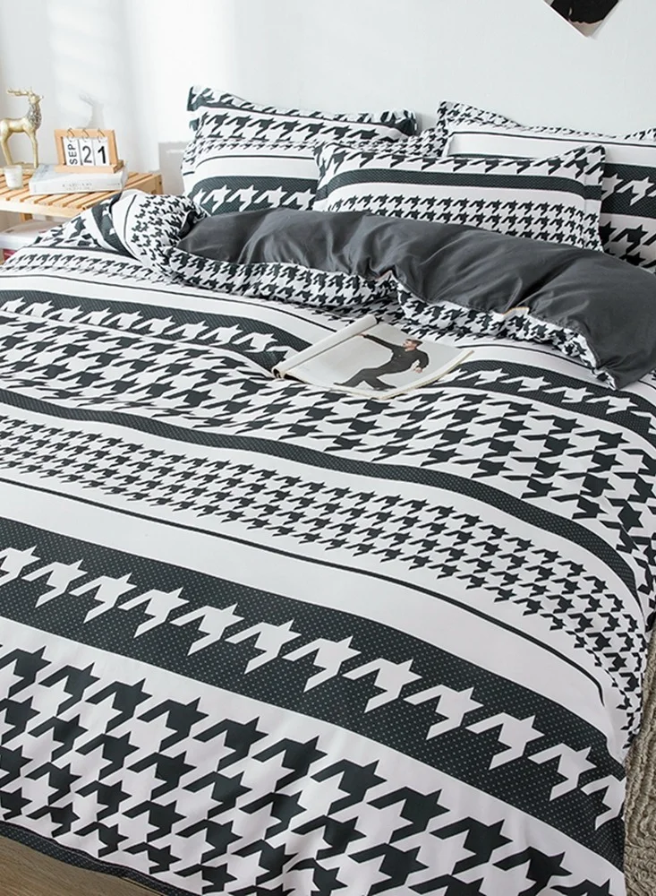 EHOME Four-piece Bedding Set Microfiber Soft Quilt Set With 1 Quilt Cover 1 Flat Sheet And 2 Pillowcases 2.2m Bed（220*240cm）