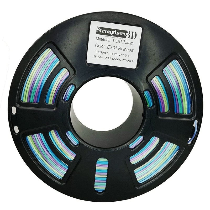 Stronghero3D Rainbow PLA Filament,Multi Color,Net Weight 1kg(2.2lbs) Accuracy +/-0.05mm - Image 2