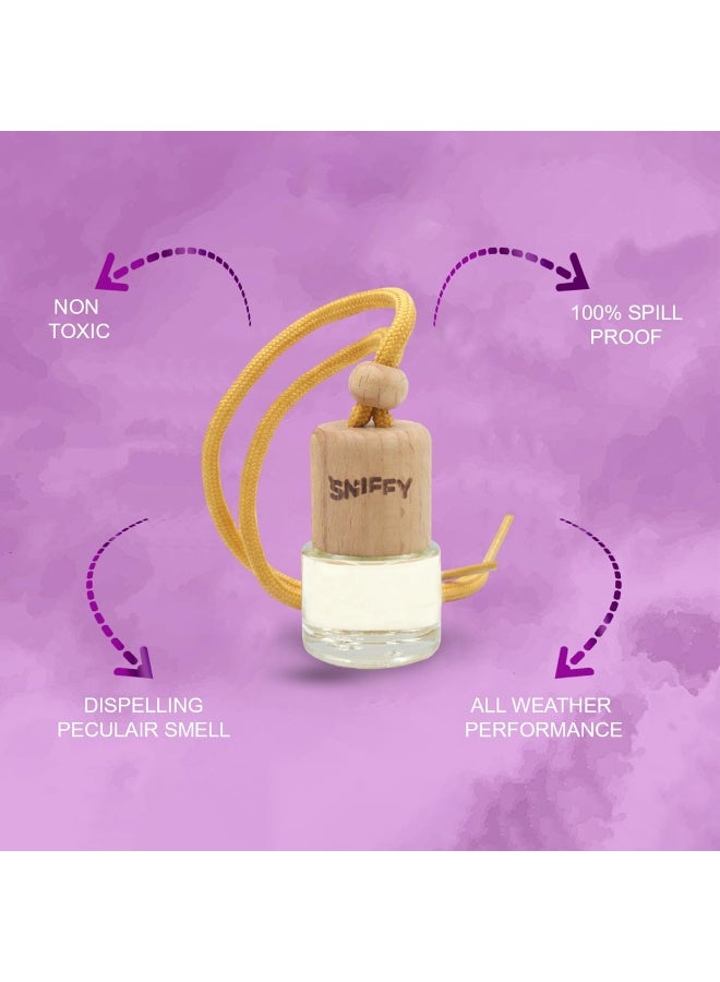 Sniffy Lemon Hanging Car Air Freshener Bottle Alcohol Free, Spill Proof Liquid Car Perfume with Wooden Cap for Car, Home, Office - Image 2