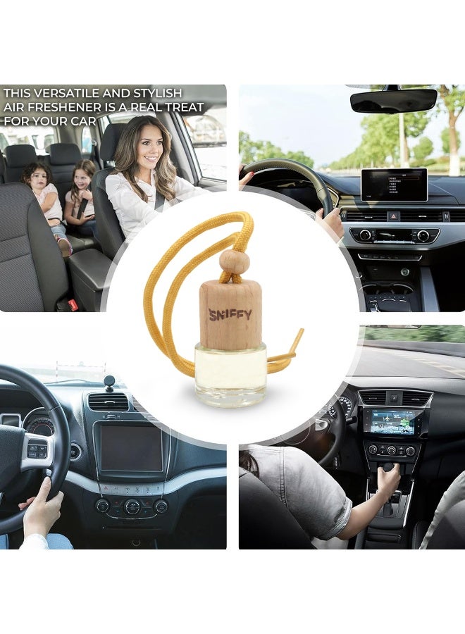 Sniffy Lemon Hanging Car Air Freshener Bottle Alcohol Free, Spill Proof Liquid Car Perfume with Wooden Cap for Car, Home, Office - Image 4