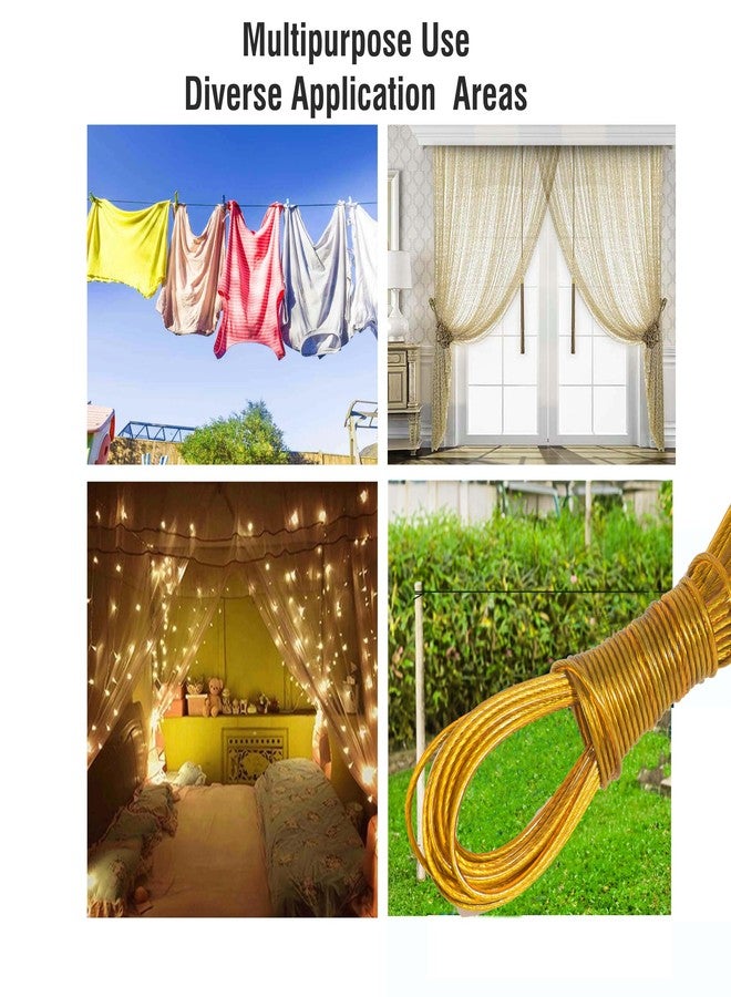 Pure Source India PVC Coated Steel Wire Rope for Drying Clothes/Clothesline/Ideal for Drying Heavy Clothes | Yellow Colour | Pack of 1 (25 MTR) - Image 2