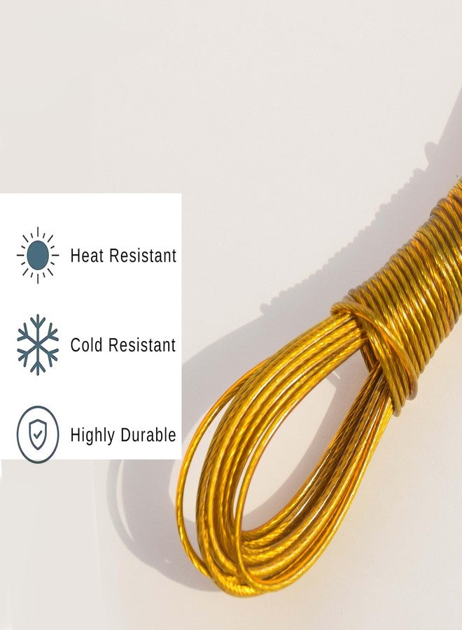 Pure Source India PVC Coated Steel Wire Rope for Drying Clothes/Clothesline/Ideal for Drying Heavy Clothes | Yellow Colour | Pack of 1 (25 MTR) - Image 4