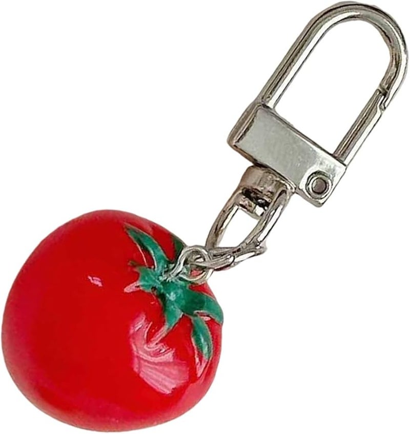 Girl Keychain Charm Pendant Novelty Tomato Phone Strap For School Travel Daily Use Color A - Image 2
