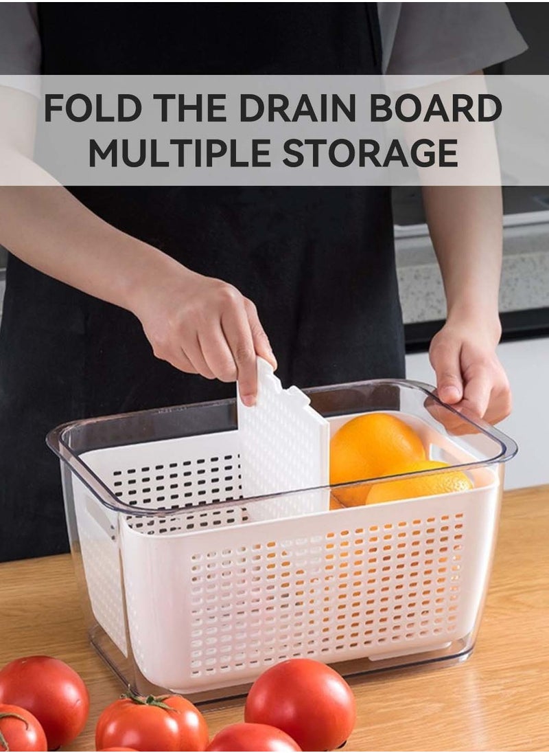 LEOKOR - 2-Pack Vegetable and Fruit Storage Containers for Fridge Organizer Produce Saver Containers for Refrigerator Lettuce Keeper BPA-Free Kitchen Organization with Lids and Air Vents White - Image 1