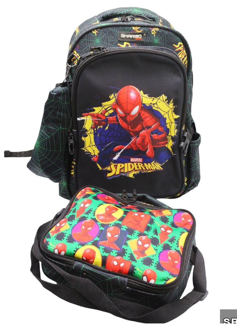 Gharibo Bags School backpack with lunchbag Size 17 model 32 SpiderMan2  - Image 2