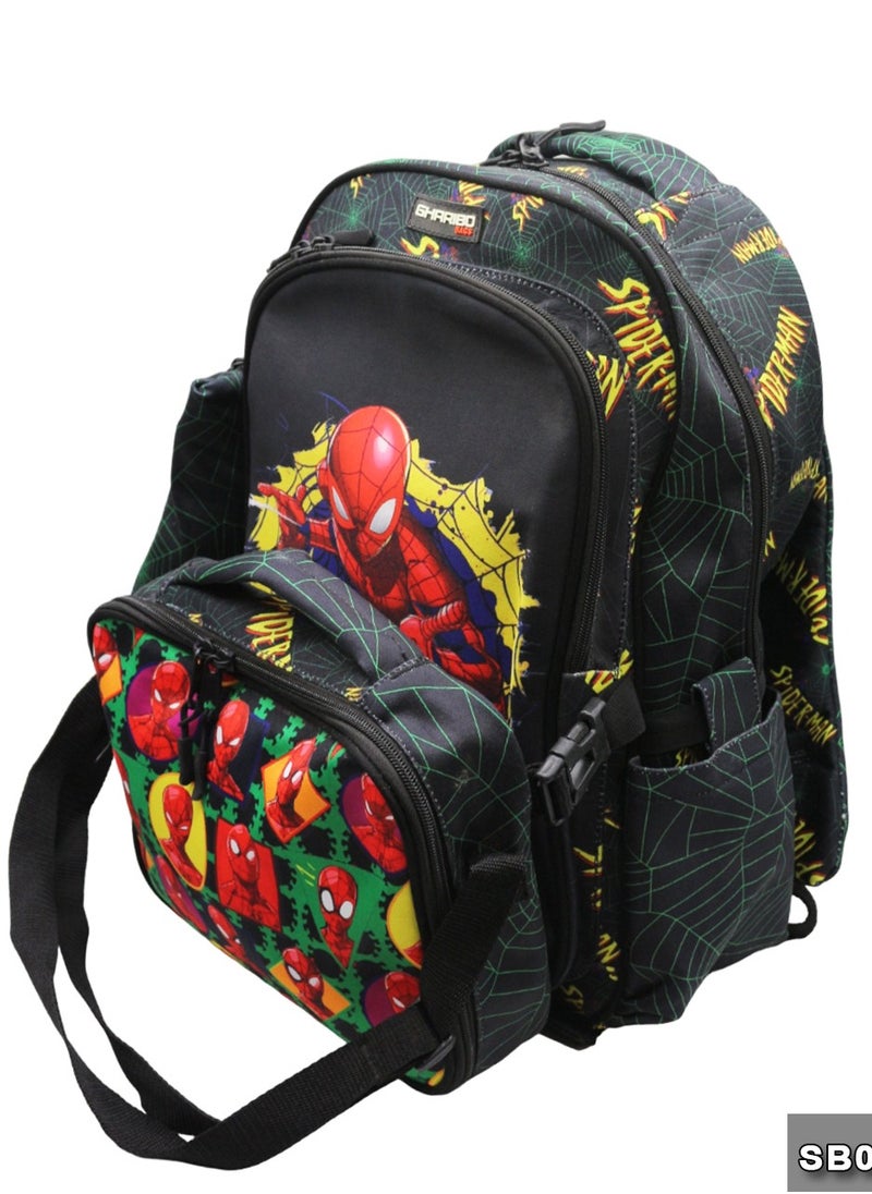 Gharibo Bags School backpack with lunchbag Size 17 model 32 SpiderMan2  - Image 4