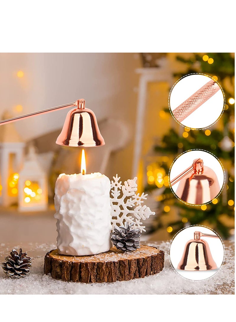 Rock Pow مجموعة أدوات الشموع 3 في 1 - مقص فتيل الشمعة ومطفأة الشمعة مع مطفأة الشمعة ومقص فتيل الشمعة ومطفئ الشمعة وغمر الفتيل لإطفاء لهب الشموع بأمان (ذهب وردي) - Image 4