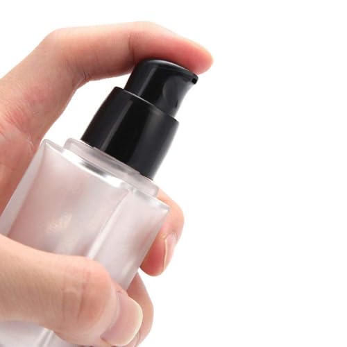 Furnido 2 Pack 30ml/1 Oz Frosted Glass Foundation Bottle,Empty Refillable Square Lotion Bottle With Press Pump for Lotion Liquid Body Cream Cosmetic Travel Foundation Samples Vials-Pipette&Funnel Included - Image 4