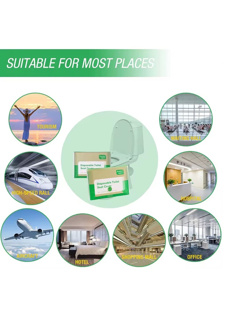 ToolHouse - 50 Piece Disposable Toilet Seat Cover Set, Waterproof Clear Toilet Seat, Travel Camping Airplane and Public Toilet Essentials - Image 1