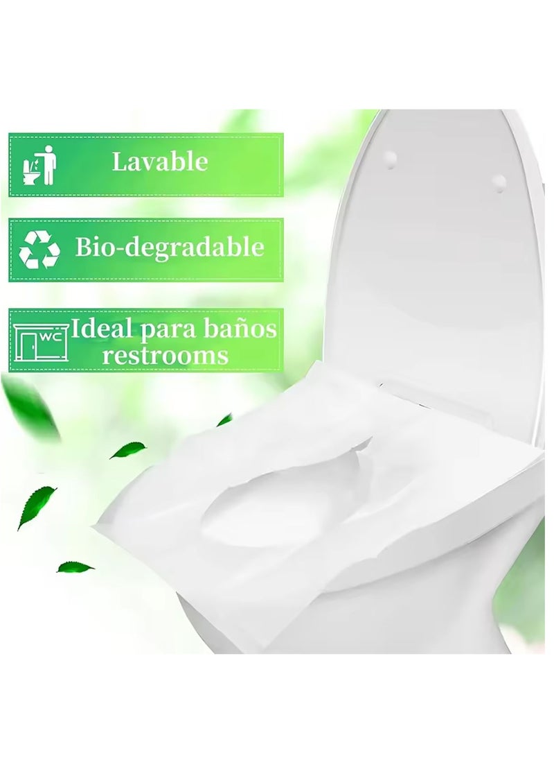 ToolHouse - 50 Piece Disposable Toilet Seat Cover Set, Waterproof Clear Toilet Seat, Travel Camping Airplane and Public Toilet Essentials - Image 1