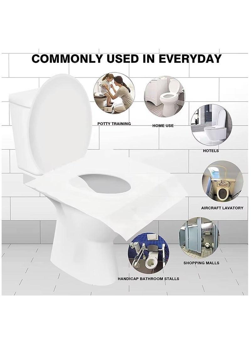 ToolHouse - 50 Piece Disposable Toilet Seat Cover Set, Waterproof Clear Toilet Seat, Travel Camping Airplane and Public Toilet Essentials - Image 1