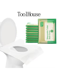 50 Piece Disposable Toilet Seat Cover Set, Waterproof Clear Toilet Seat, Travel Camping Airplane and Public Toilet Essentials