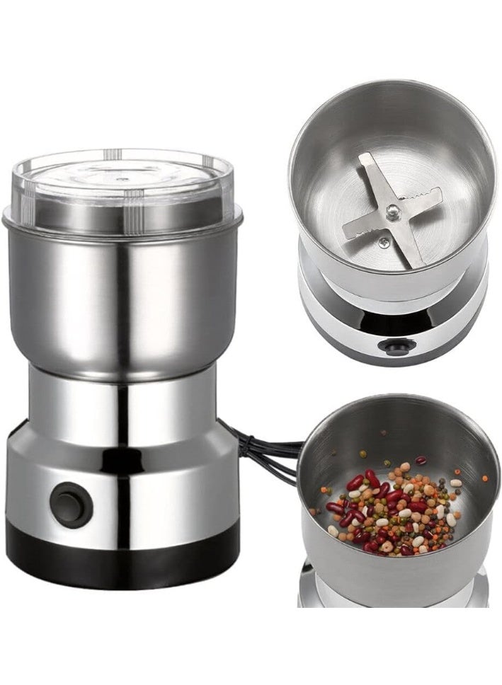 Mini Electric Coffee Grinder, Stainless Steel Multifunction Dry Grinder for Spices, Grains, Beans - Image 1