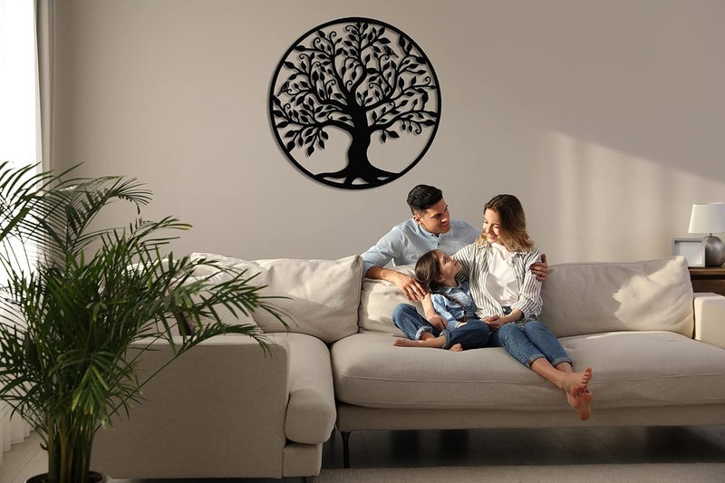 DEKADRON Metal Wall Art Tree of Life Family Tree Metal Wall Decor Home Office Decoration Bedroom Living Room Dcor 17 W x 18 H44x46cm - Image 3