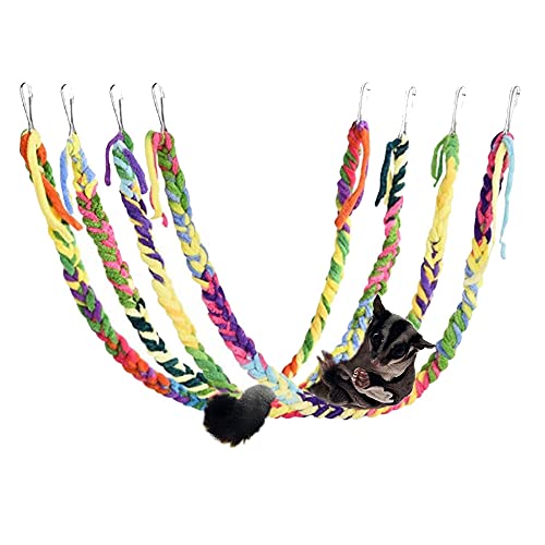 RIOUSSI Handmade Hanging Sugar Glider and Rat Toys for ClimbingExercisingJungle Exploration Cage Accessories Random Color 4 Pack - Image 1
