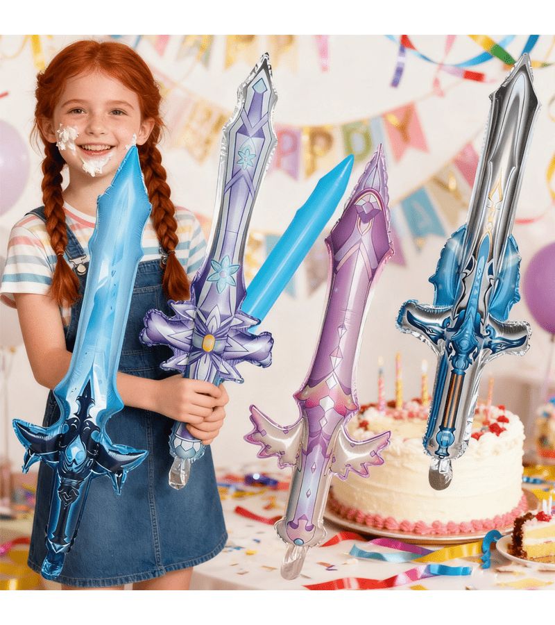 24pcs Balloon Inflatable Sword Set for Ninja Birthday Party Decorations - Image 2