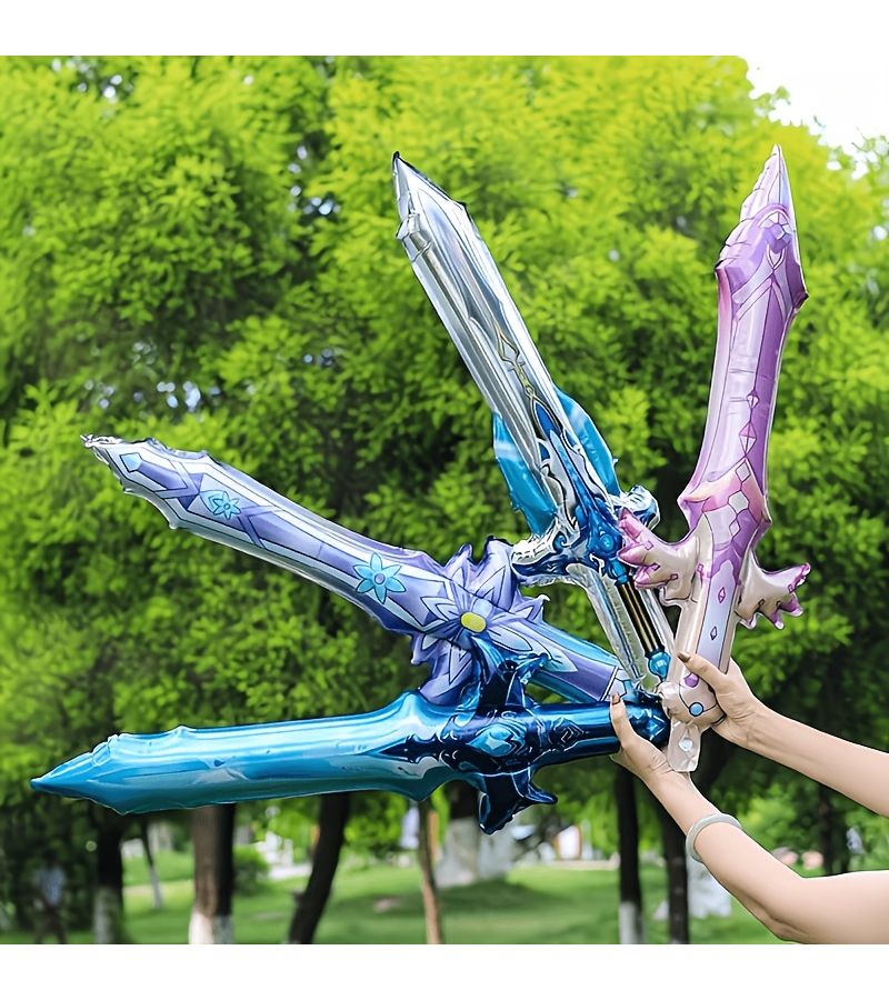 24pcs Balloon Inflatable Sword Set for Ninja Birthday Party Decorations - Image 1