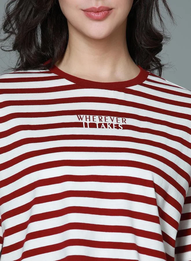 HIGH STAR Boxy Fit Striped T-Shirt by Styli