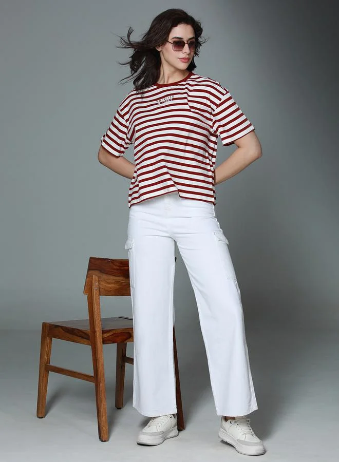 HIGH STAR Boxy Fit Striped T-Shirt by Styli